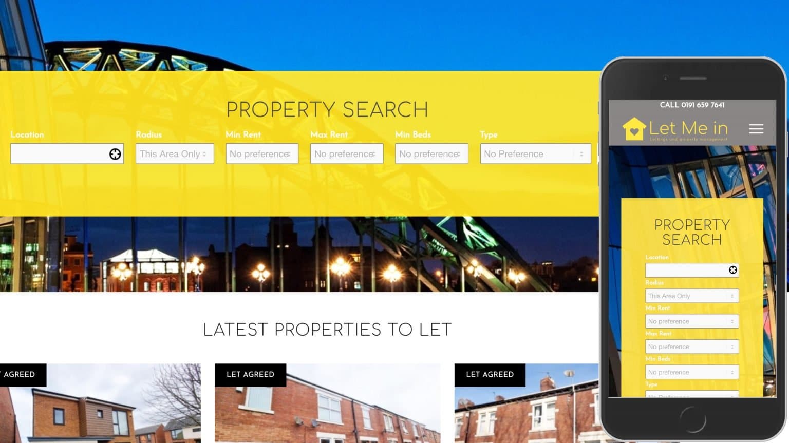 Let Me In 2 Newcastle Lettings Website Design