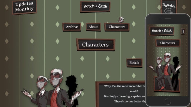 Botch & Edith “Botch & Edith” is an online comic by a local illustrator — a story about a grumpy robot butler and the woman who takes him in.